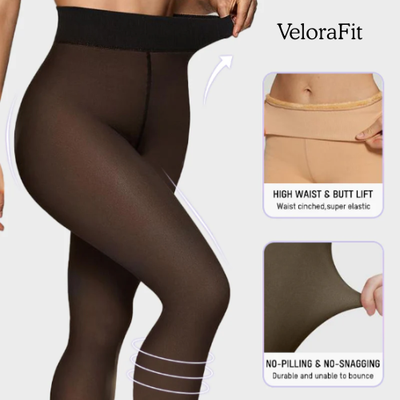 "Nude-Translucent" fleece lined tights - "Magic Tights"