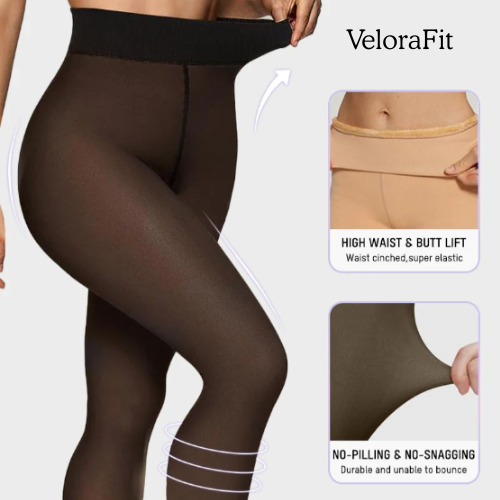 "Nude-Translucent" fleece lined tights - "Magic Tights"