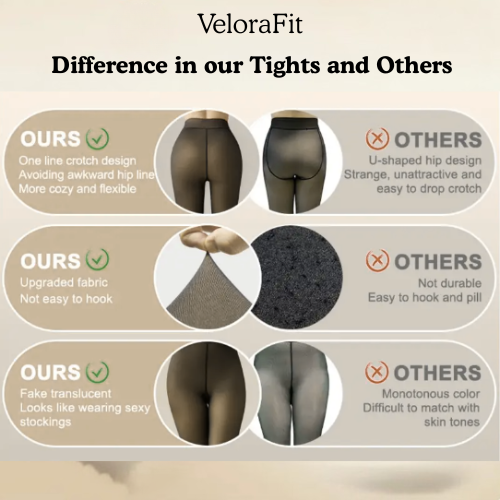 "Nude-Translucent" fleece lined tights - "Magic Tights"