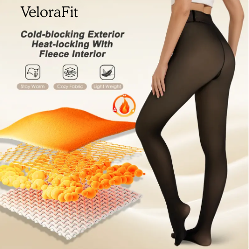 "Nude-Translucent" fleece lined tights - "Magic Tights"