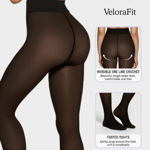 "Nude-Translucent" fleece lined tights - "Magic Tights"