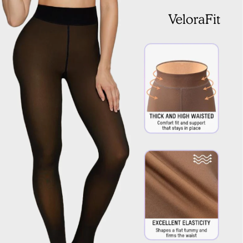 "Nude-Translucent" fleece lined tights - "Magic Tights"