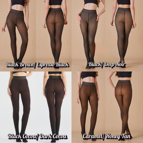 "Nude-Translucent" fleece lined tights - "Magic Tights"